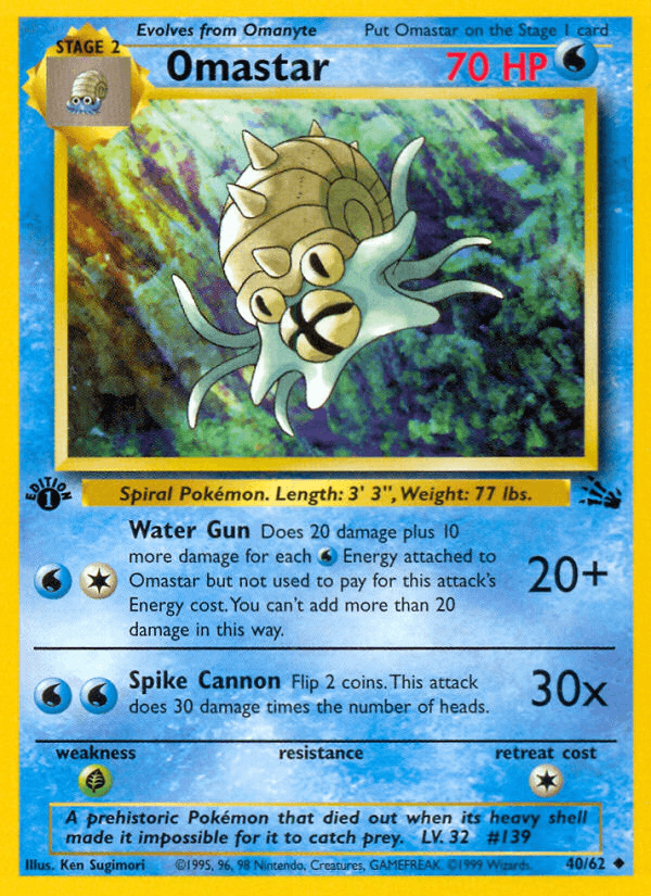 Omastar — Fossil #40/62, raw, NM