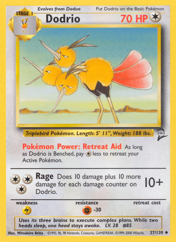 Dodrio — Base Set 2 #37/130, raw, NM