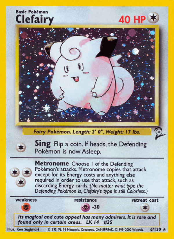 Clefairy — Base Set 2 #6/130, raw, NM