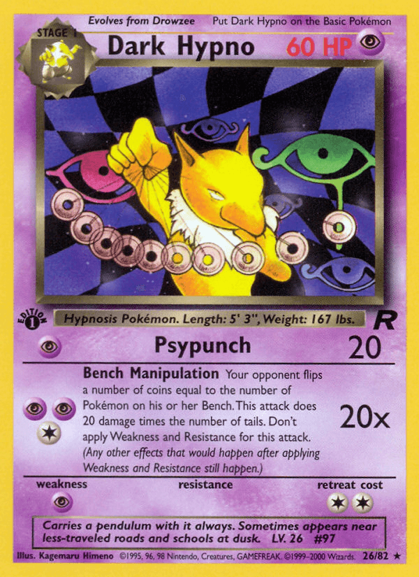 Dark Hypno — Team Rocket #26/82, raw, NM