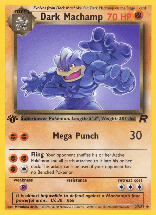 Dark Machamp — Team Rocket #27/82, raw, NM