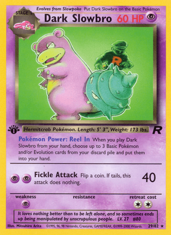 Dark Slowbro — Team Rocket #29/82, raw, NM