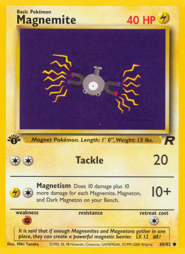 Magnemite — Team Rocket #60/82, raw, NM