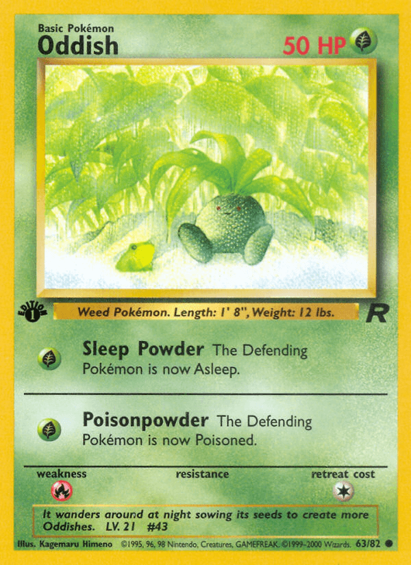 Oddish — Team Rocket #63/82, raw, NM