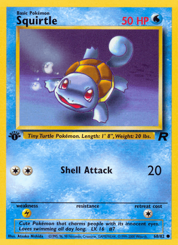 Squirtle — Team Rocket #68/82, CGC 10