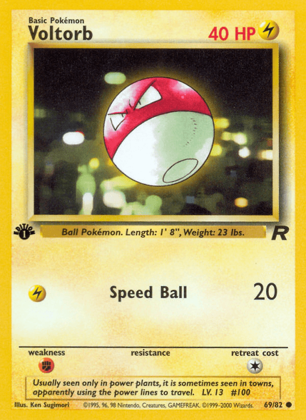Voltorb — Team Rocket #69/82, raw, NM