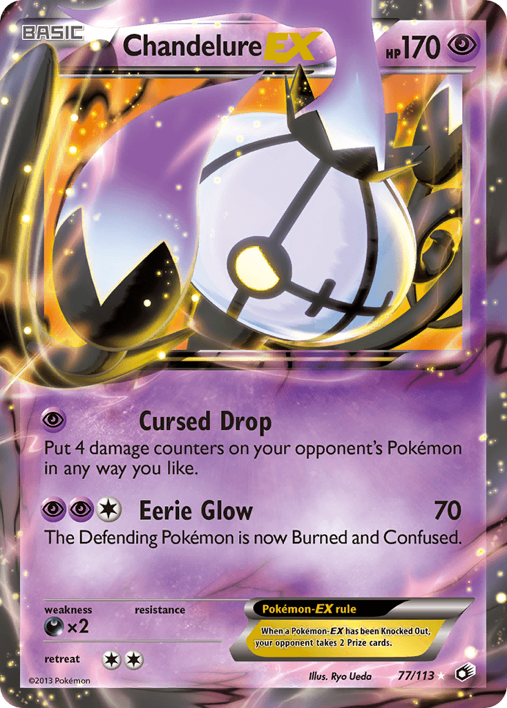 Chandelure EX — Legendary Treasures #77/113, raw, NM