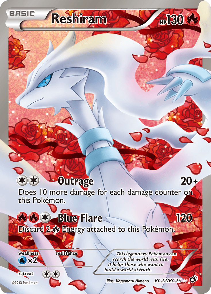Reshiram — Legendary Treasures #RC22, PSA 8