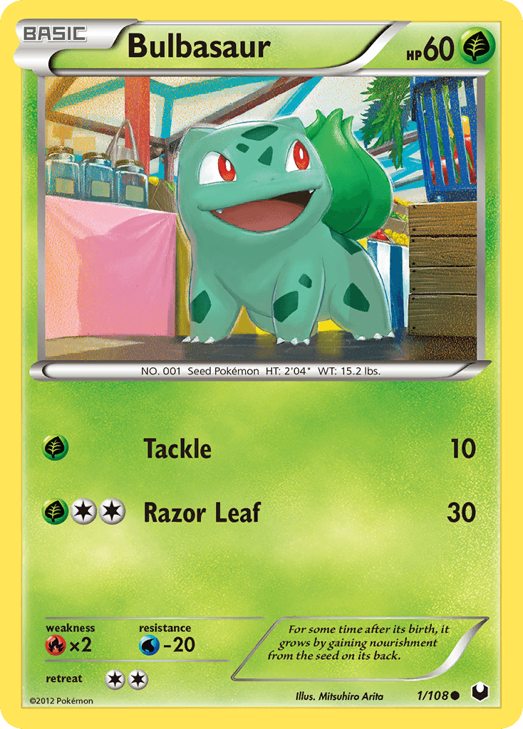 Bulbasaur — Dark Explorers #1/108, raw, NM