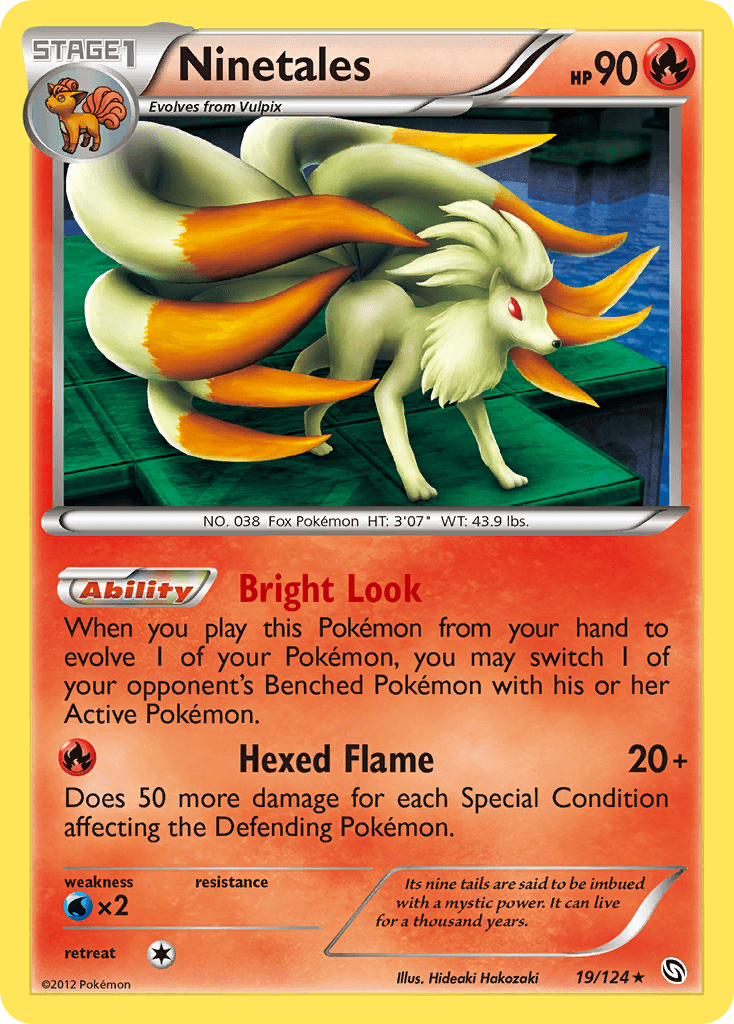 Ninetales — Dragons Exalted #19/124, raw, NM