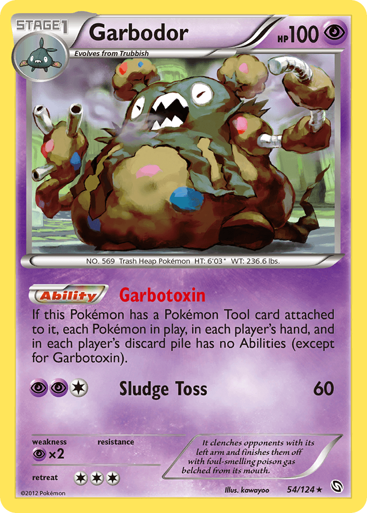 Garbodor — Dragons Exalted #54/124, raw, NM
