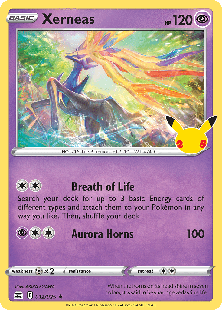 Xerneas — Celebrations #12/25, PSA 8