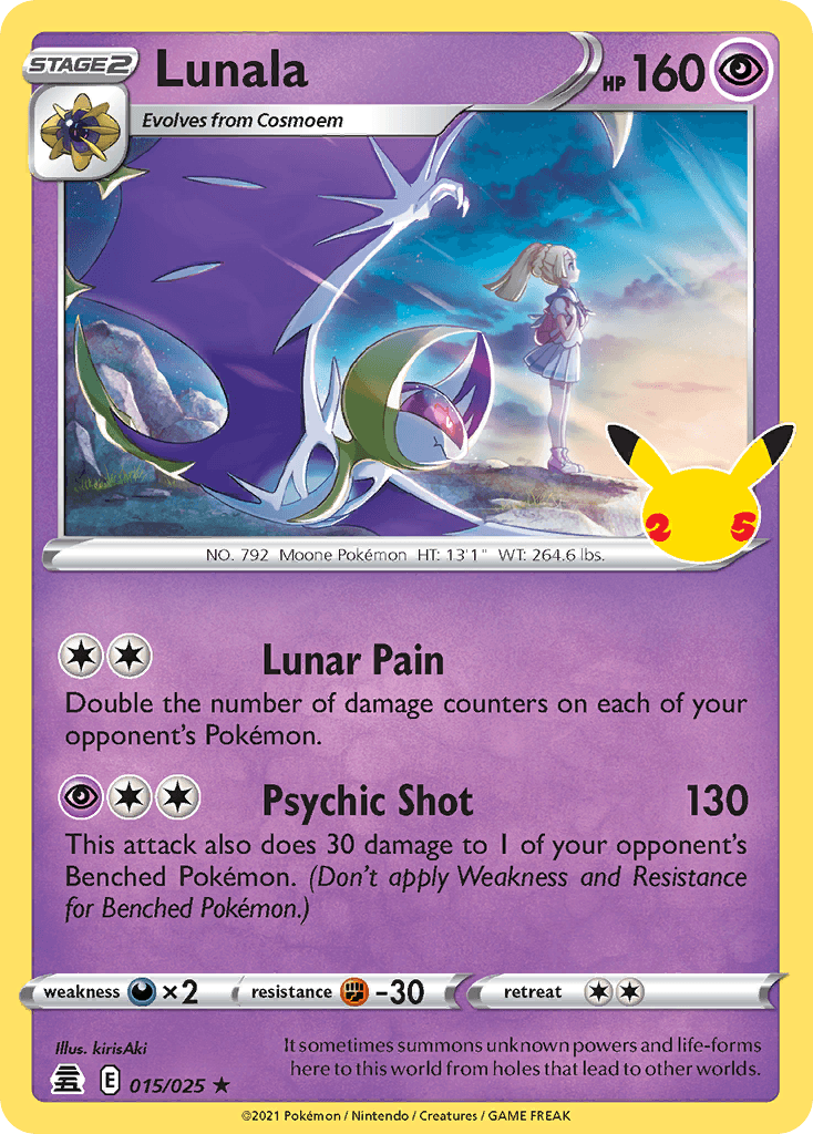 Lunala — Celebrations #15/25, PSA 8