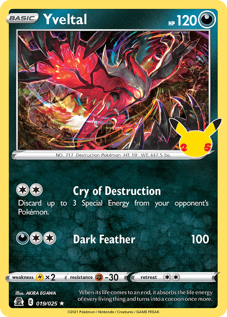 Yveltal — Celebrations #19/25, PSA 9
