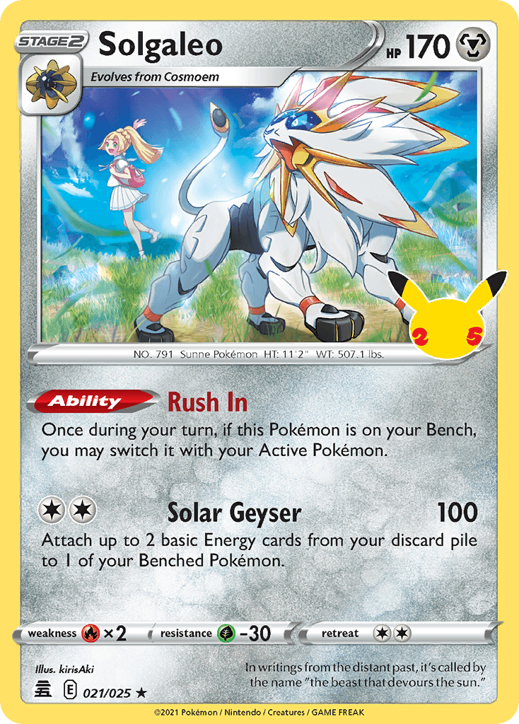 Solgaleo — Celebrations #21/25, PSA 9