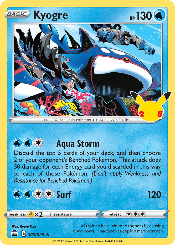 Kyogre — Celebrations #3/25, PSA 8
