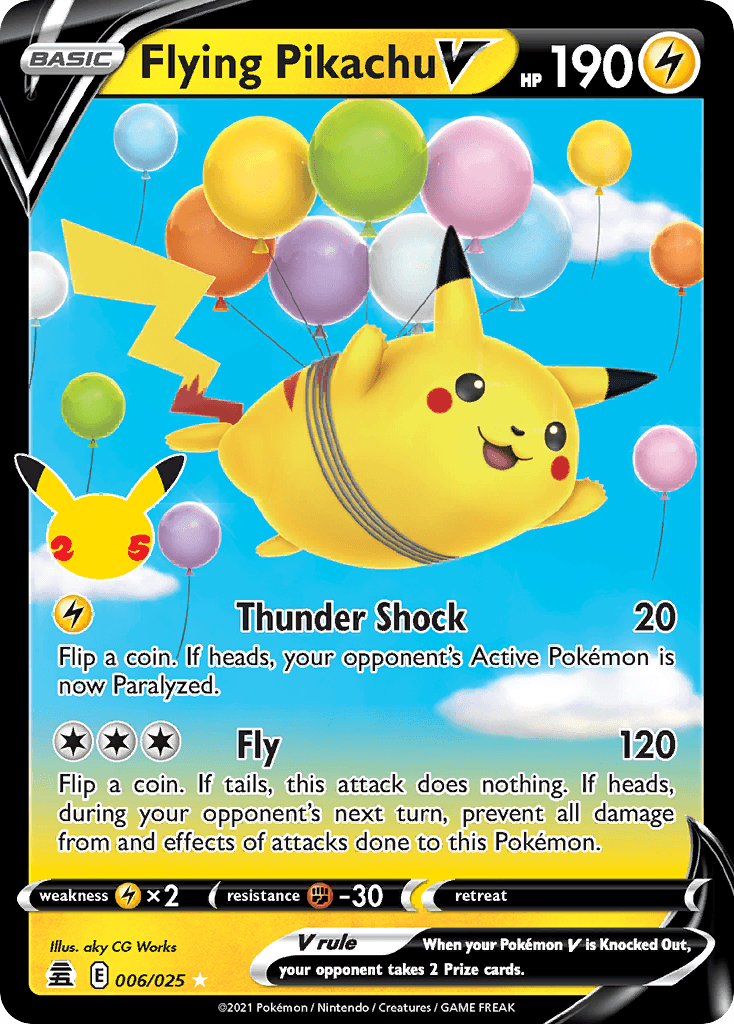 Flying Pikachu V — Celebrations #6/25, PSA 10