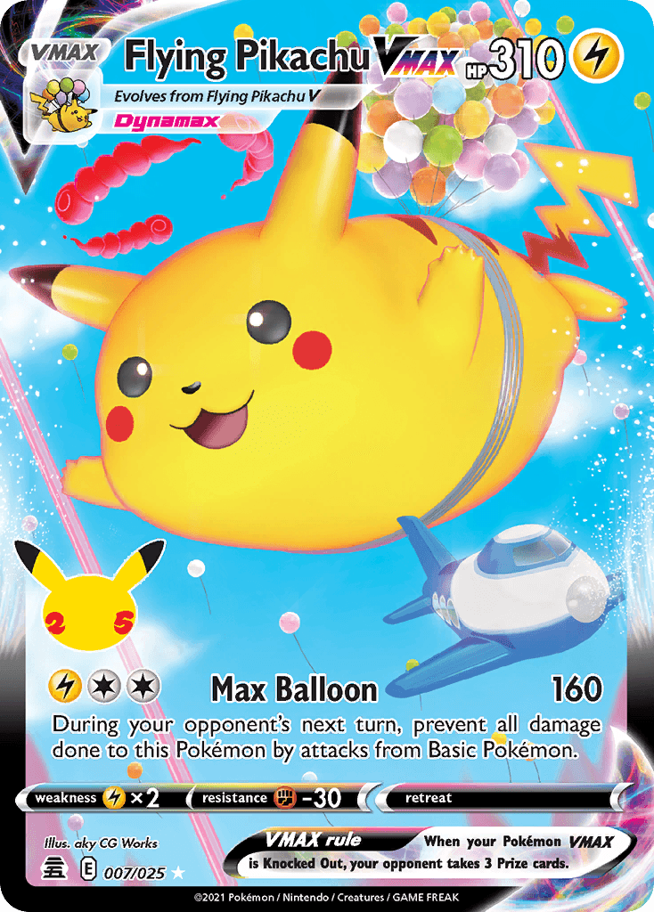 Flying Pikachu VMAX — Celebrations #7/25, PSA 10