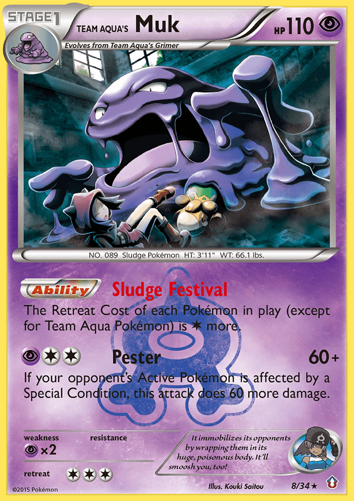 Team Aqua's Muk — Double Crisis #8/34, raw, NM