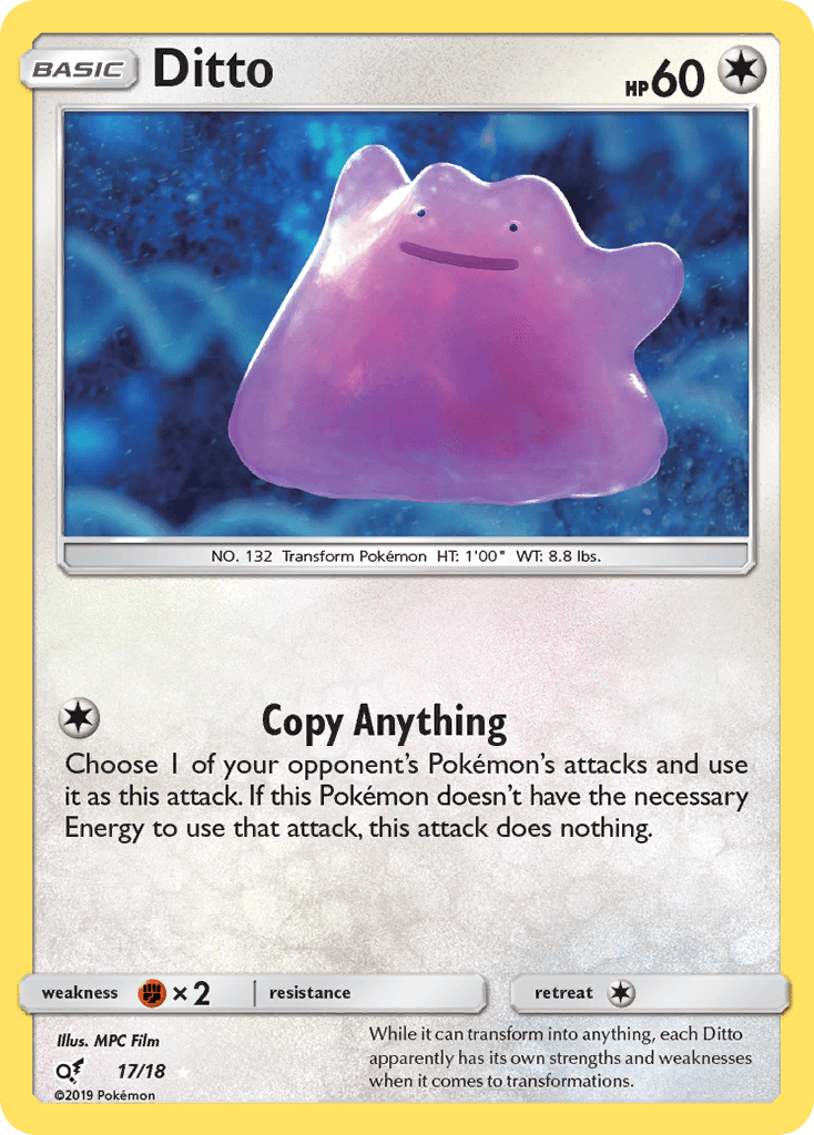 Ditto — Detective Pikachu #17/18, raw, NM