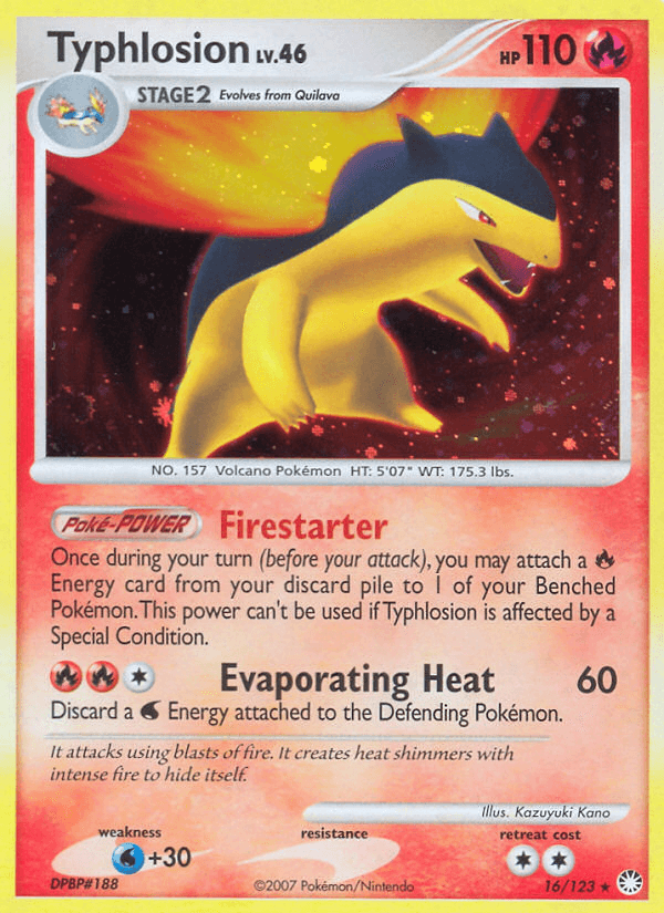 Typhlosion — Mysterious Treasures #16/123, raw, NM
