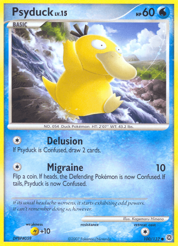 Psyduck — Secret Wonders #100/132, raw, NM