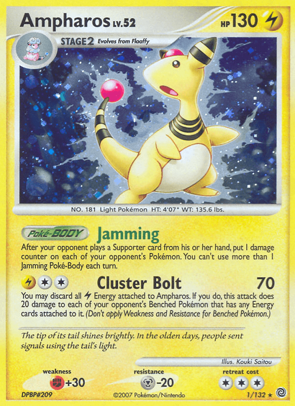 Ampharos — Secret Wonders #1/132, raw, NM