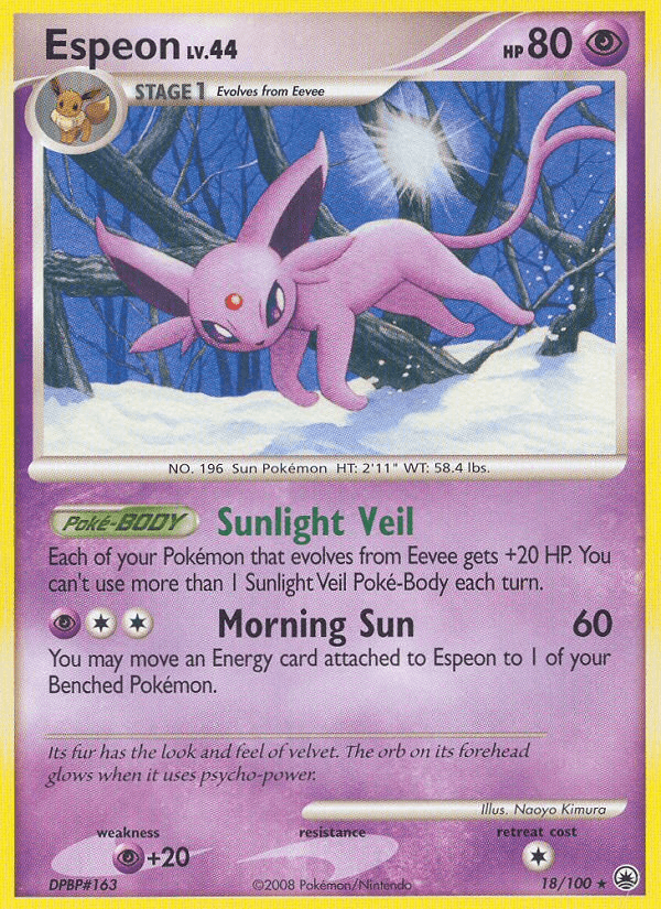Espeon — Majestic Dawn #18/100, raw, NM