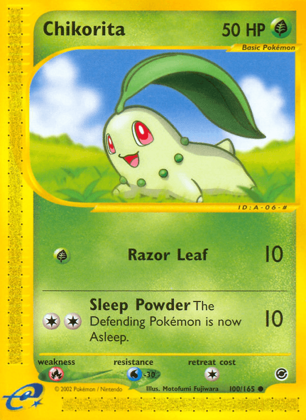 Chikorita — Expedition Base Set #100/165, raw, NM