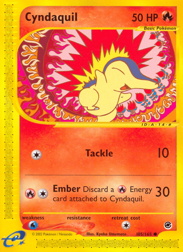 Cyndaquil — Expedition Base Set #105/165, raw, NM