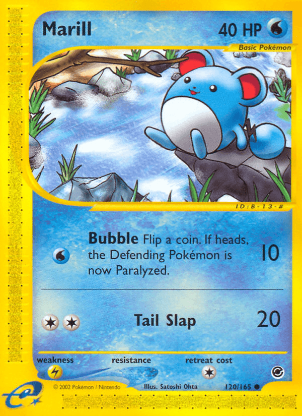 Marill — Expedition Base Set #120/165, raw, NM
