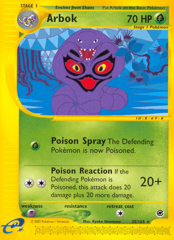 Arbok — Expedition Base Set #35/165, raw, NM