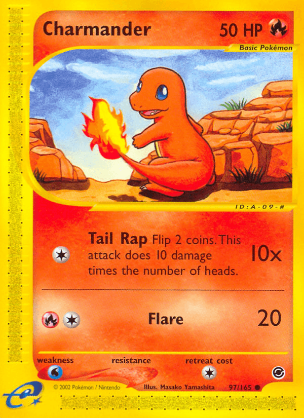 Charmander — Expedition Base Set #97/165, raw, NM