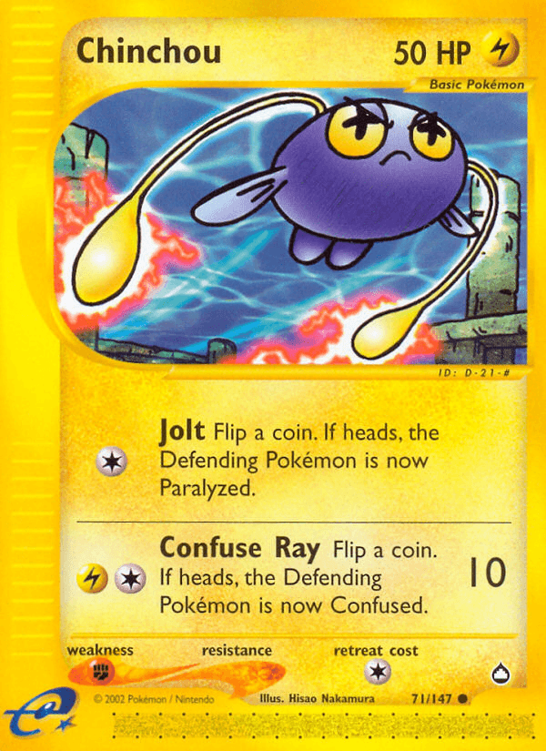 Chinchou — Aquapolis #71/147, raw, NM