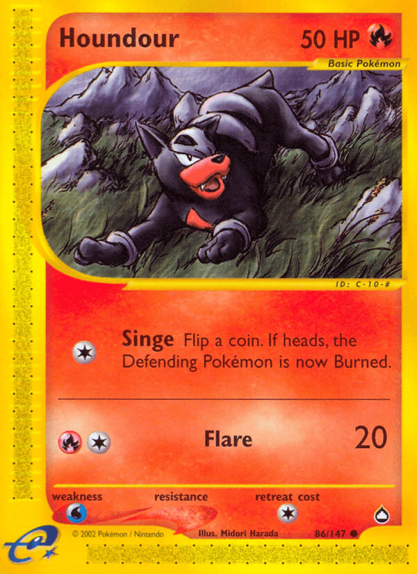 Houndour — Aquapolis #86/147, raw, NM