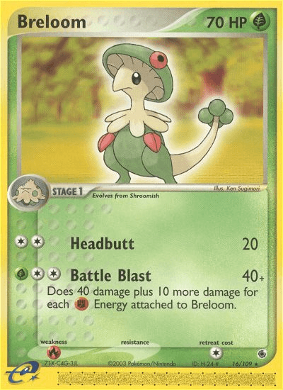 Breloom — Ruby & Sapphire #16/109, raw, NM