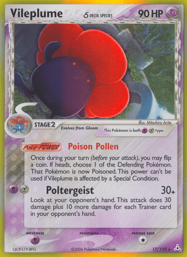 Vileplume — Holon Phantoms #17/110, raw, NM