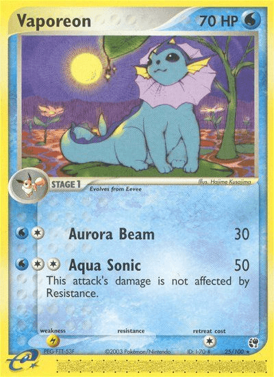 Vaporeon — Sandstorm #25/100, raw, NM