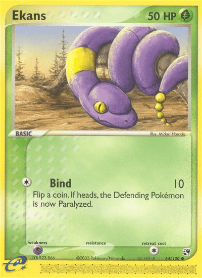 Ekans — Sandstorm #64/100, raw, NM