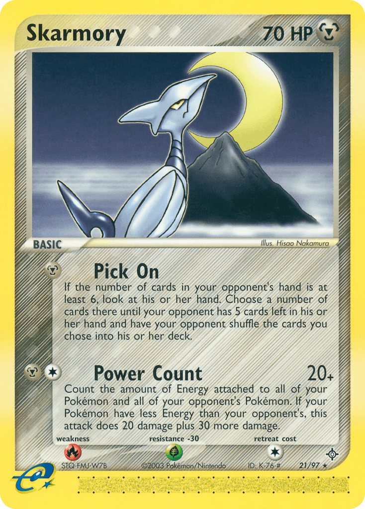 Skarmory — Dragon #21/97, raw, NM