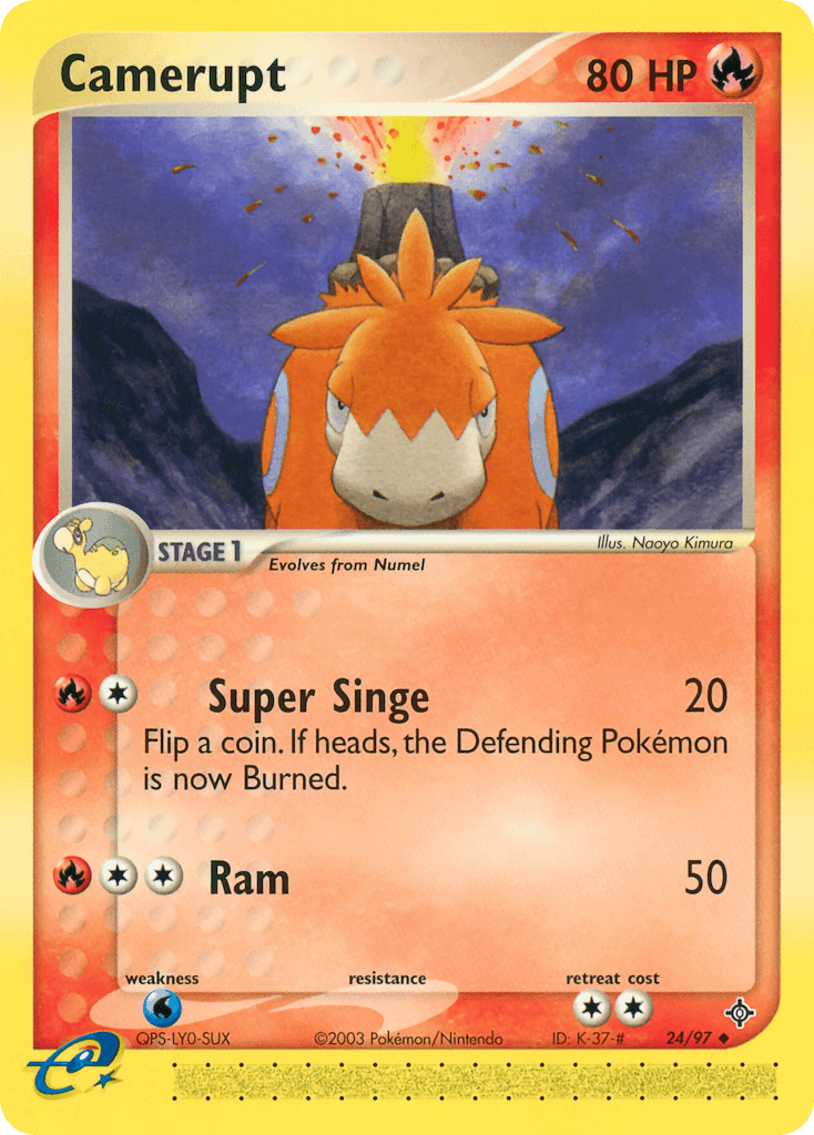 Camerupt — Dragon #24/97, raw, NM