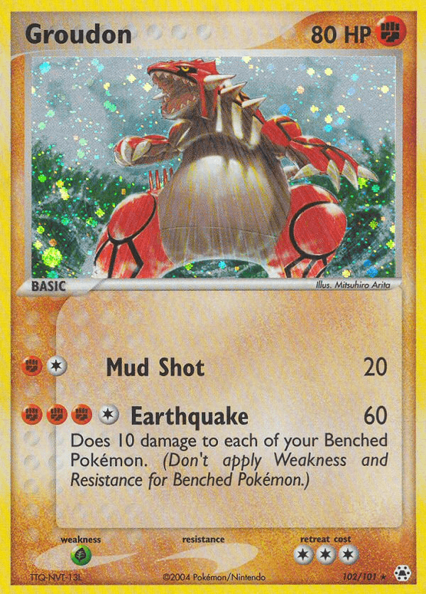 Groudon — Hidden Legends #102/101, PSA 8