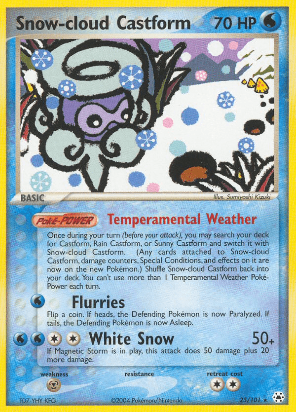 Snow-cloud Castform — Hidden Legends #25/101, raw, NM