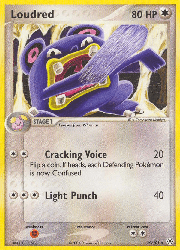 Loudred — Hidden Legends #39/101, raw, NM