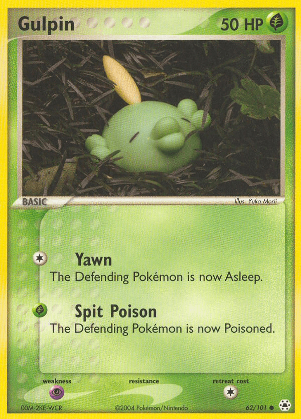 Gulpin — Hidden Legends #62/101, raw, NM