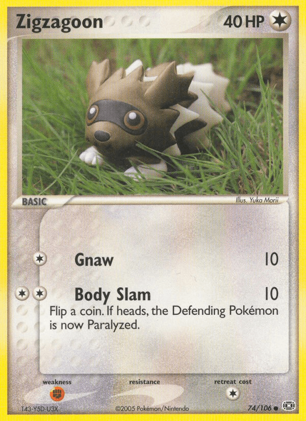 Zigzagoon — Emerald #74/106, raw, NM