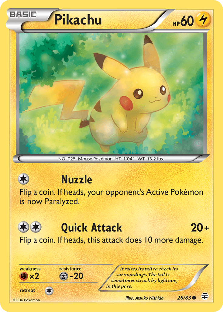 Pikachu — Generations #26/83, raw, NM