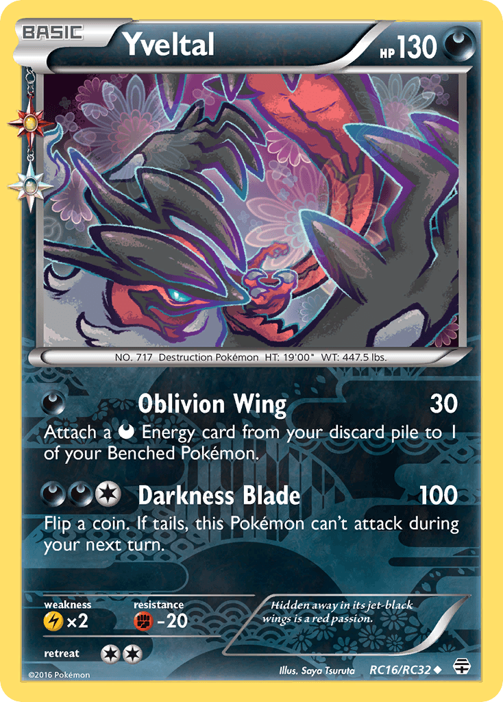 Yveltal — Generations #RC16, raw, NM
