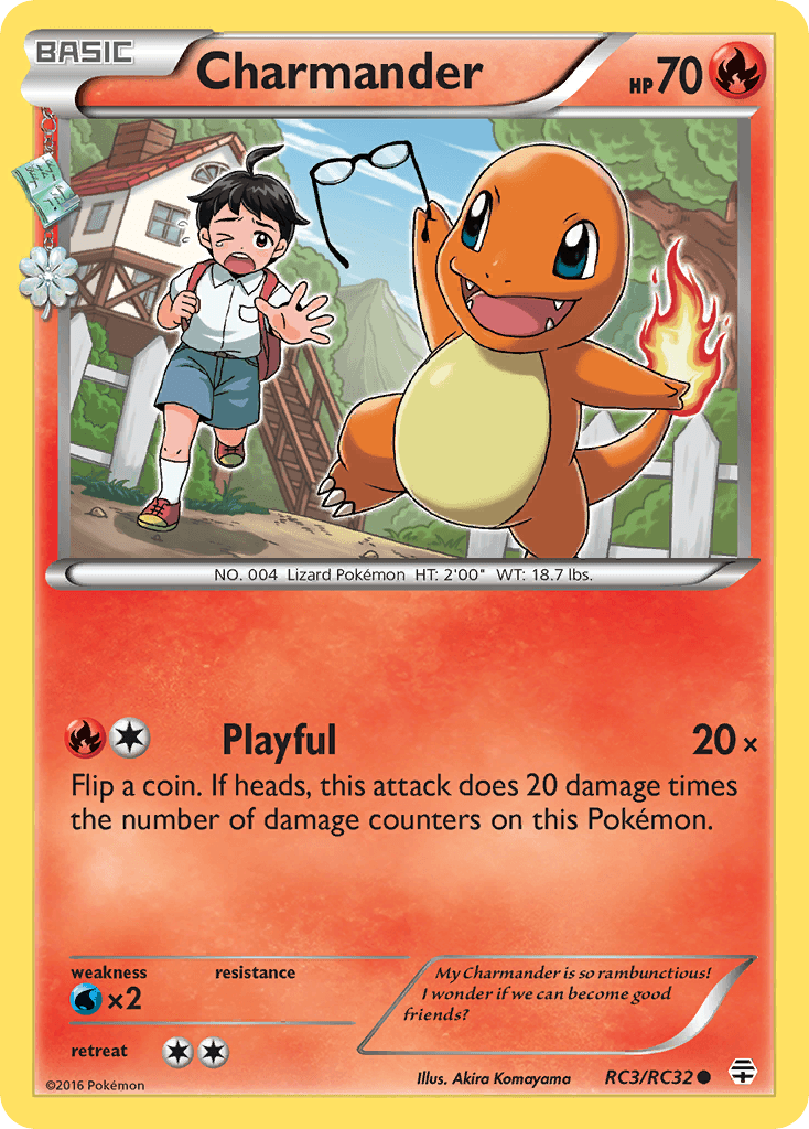 Charmander — Generations #RC3, raw, NM