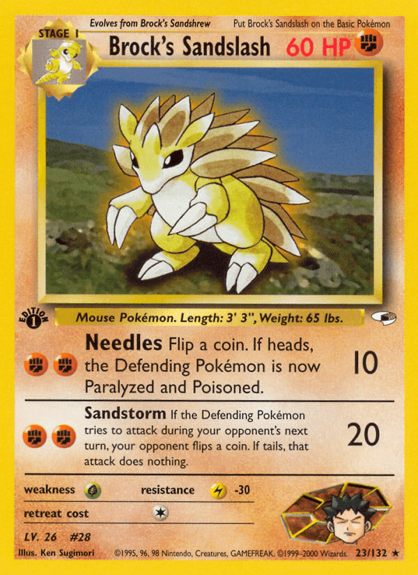 Brock's Sandslash — Gym Heroes #23/132, raw, NM